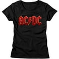 thumbnail image 1 of AC/DC Distressed Red Black Junior Women's T-Shirt, 1 of 2