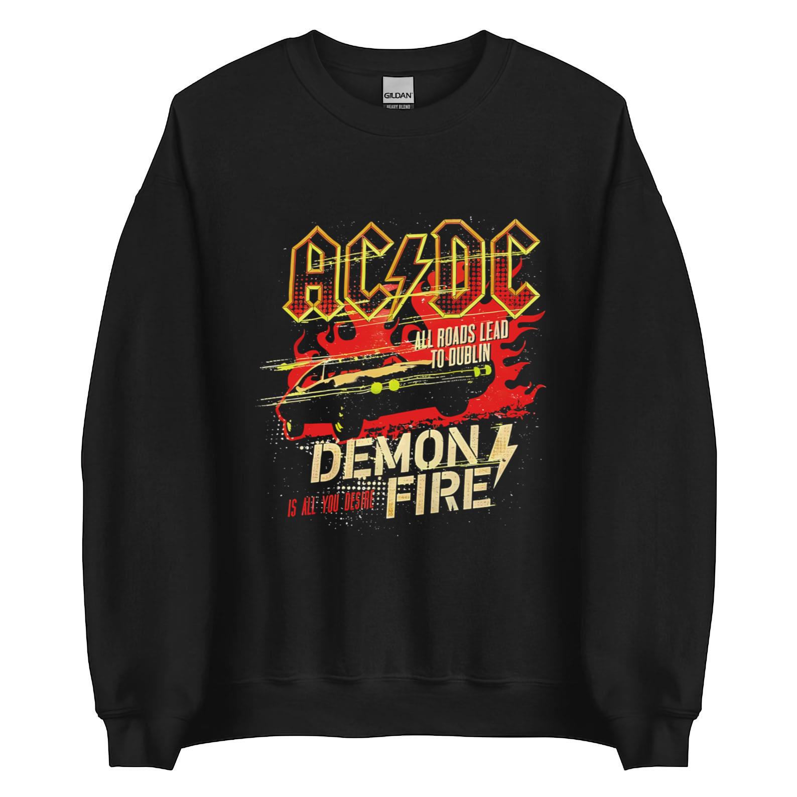 AC DC Dublin 2024 Event All Roads Lead To Dublin Demon Fire T shirt ...