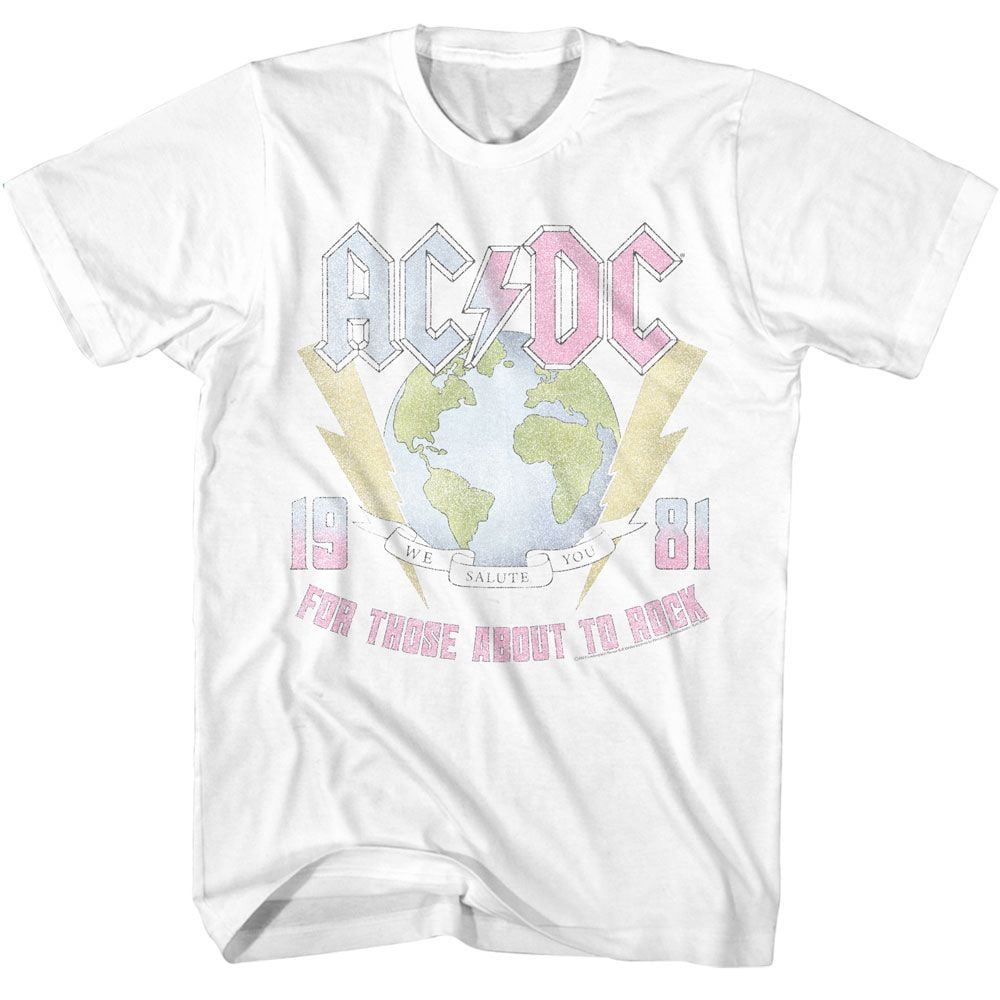 AC/DC Earth For Those About To Rock White Adult T-Shirt M - Walmart.com