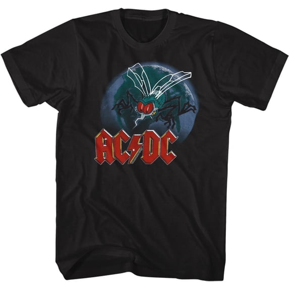 AC/DC Fly Earth Black Adult T-Shirt 2Xlt