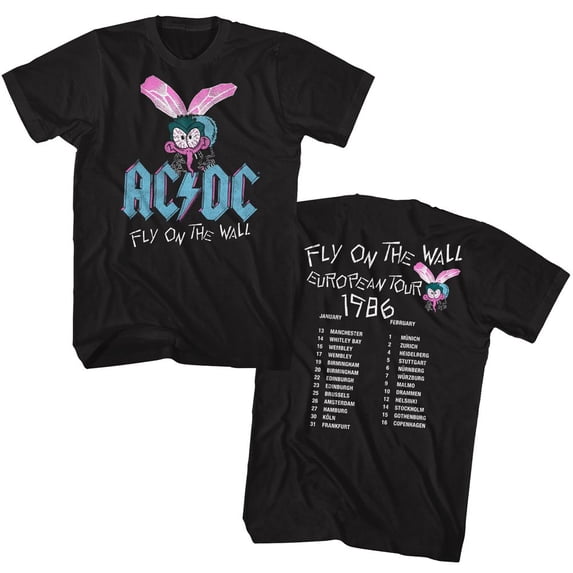 AC/DC Fly Wall Euro Tour Black Adult T-Shirt 3Xlt ***F&B***