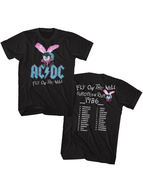 AC/DC Fly Wall Euro Tour Black Adult T-Shirt