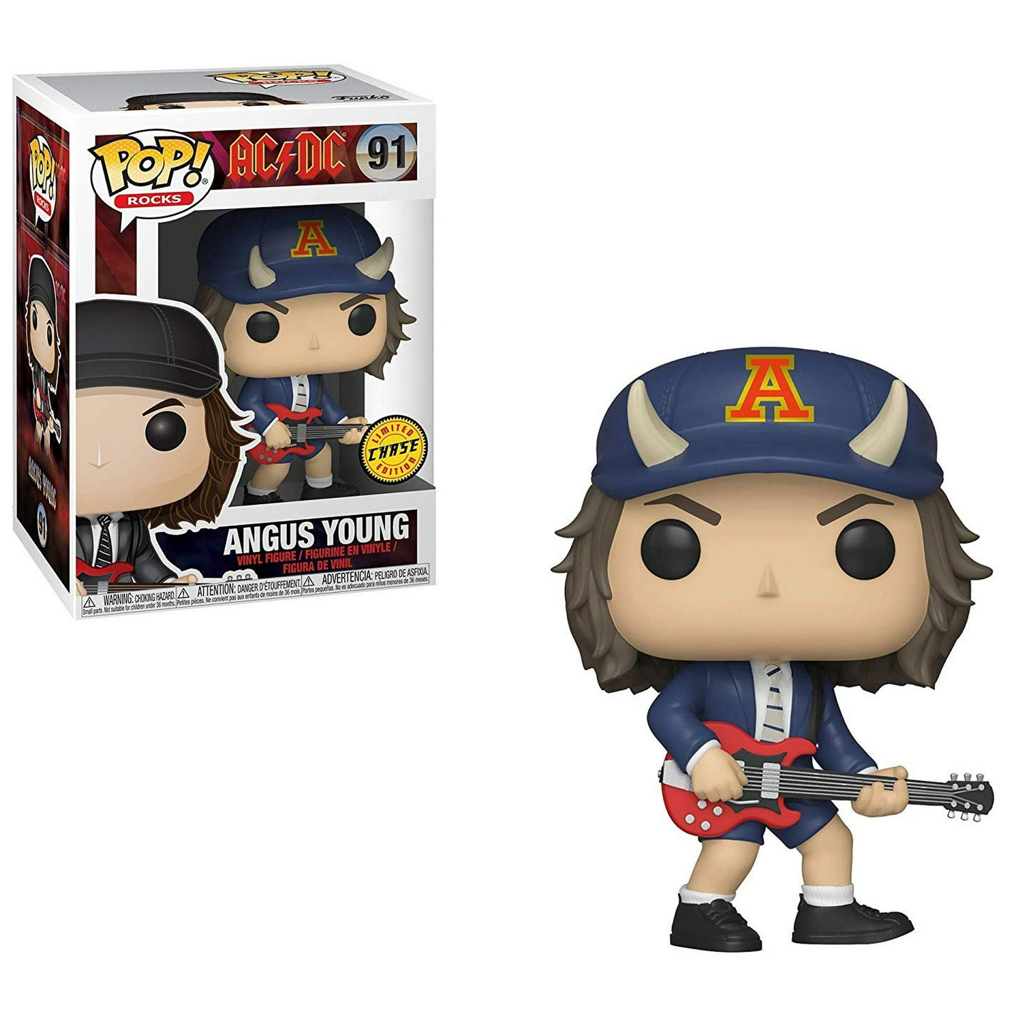 AC / DC Funko POP! Rocks Angus Young Vinyl Figure (Devil Horned Hat, Chase Version)