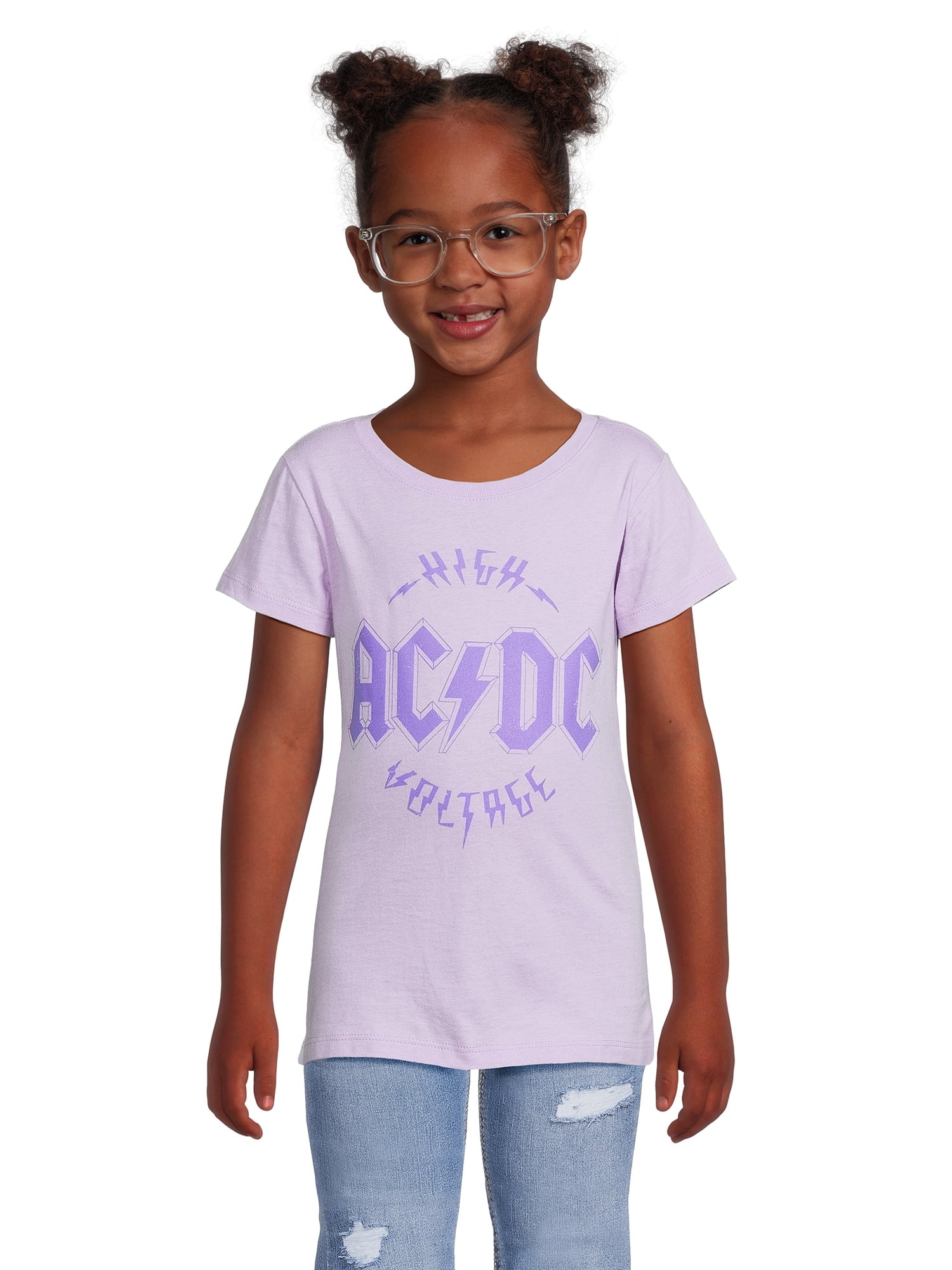 ACDC Girls Rock Graphic Tee, Sizes 4-18 & Plus, 100% Cotton Crewneck ...