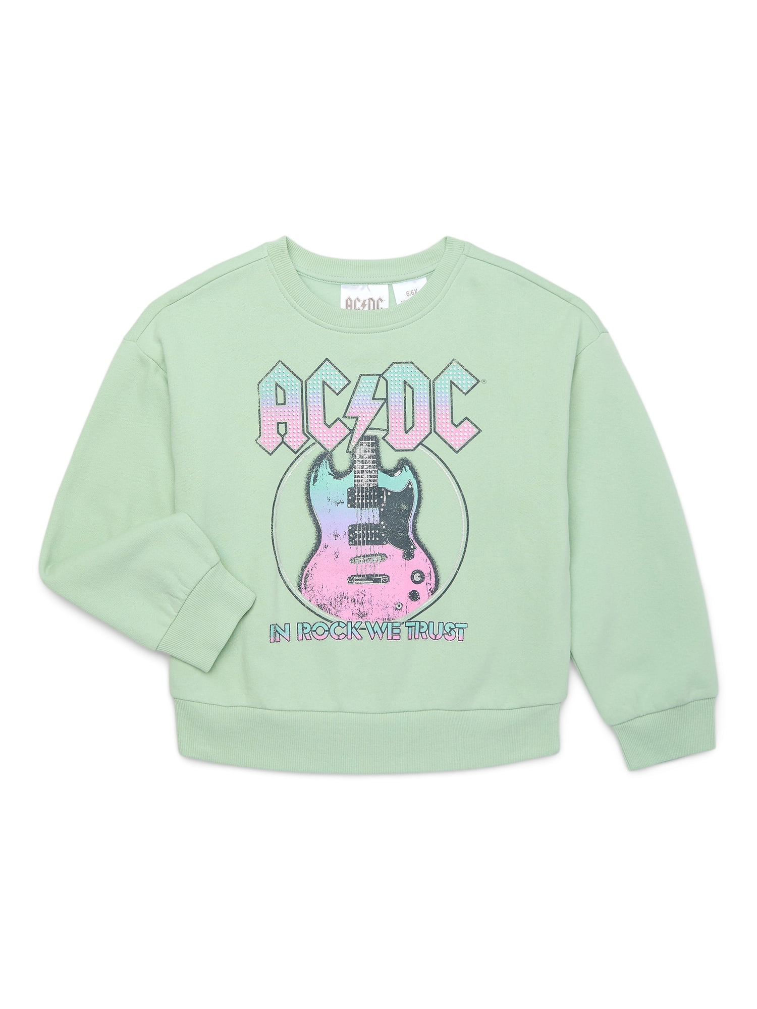 AC/DC Girls’ Graphic Sweatshirt with Long Sleeves, Sizes 4-16 - Walmart.com