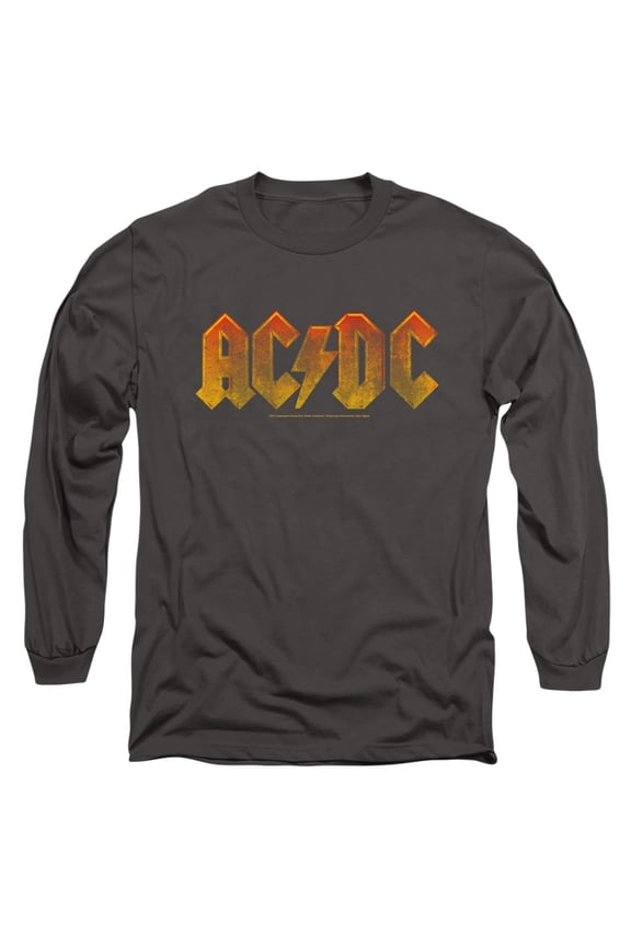 AC/DC Gradient Logo Unisex Adult Long-Sleeve T-Shirt Charcoal