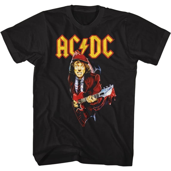 AC/DC Guitar Drip Black Adult T-Shirt 5Xl