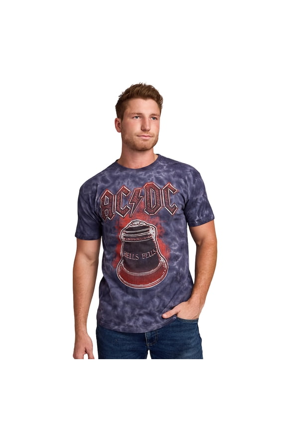 AC/DC Hells Bells Men's Purple Cloud Wash Short Sleeve Tee-Medium