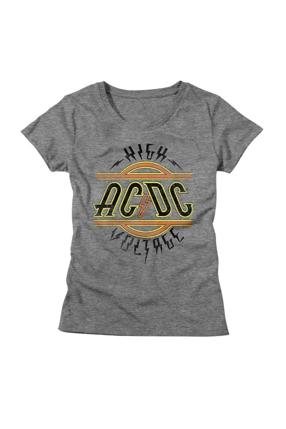 AC/DC High Voltage Graphite Heather Junior Women's T-Shirt