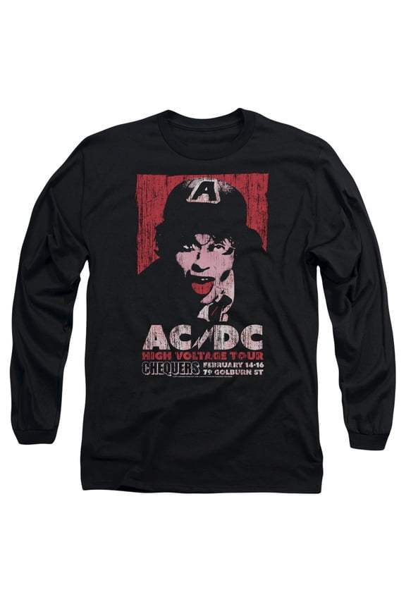 AC/DC High Voltage Live 1975 Adult Long Sleeve T-Shirt Black