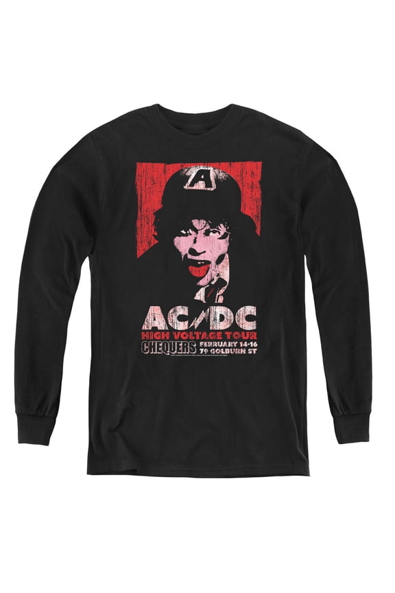 AC/DC High Voltage Live 1975 Youth Long Sleeve T-Shirt Black