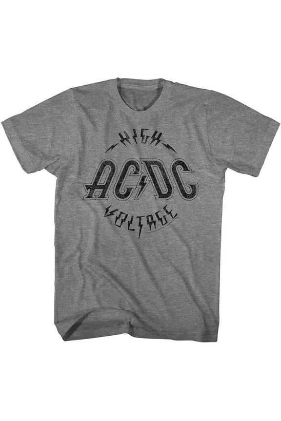 AC/DC High Voltage One Color Graphite Heather Adult T-Shirt
