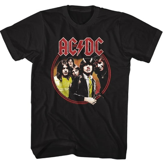 AC/DC Highway To Hell Circle Black Adult T-Shirt 5Xl