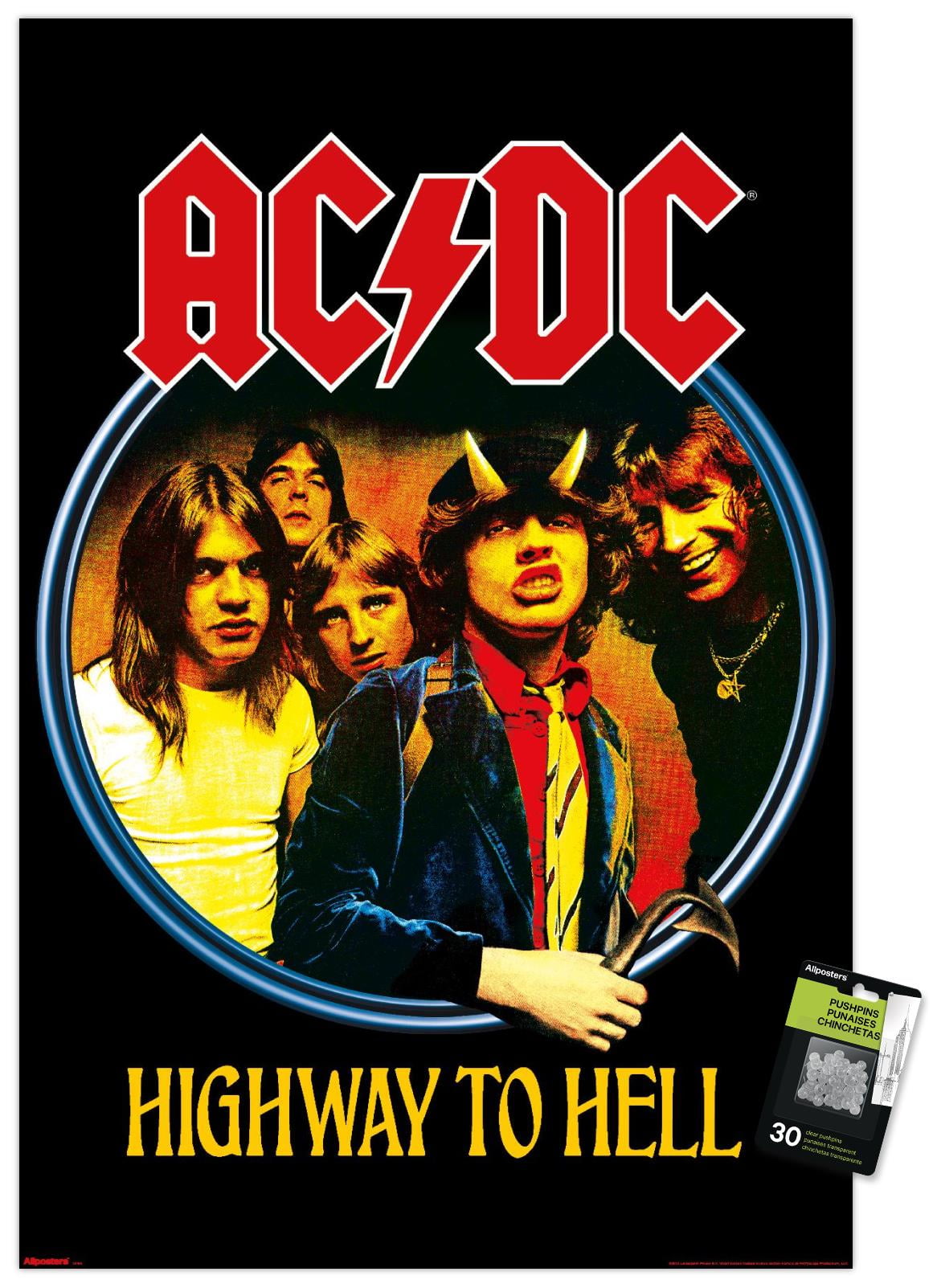 AC/DC - Highway To Hell Group Wall Poster with Push Pins, 22.375