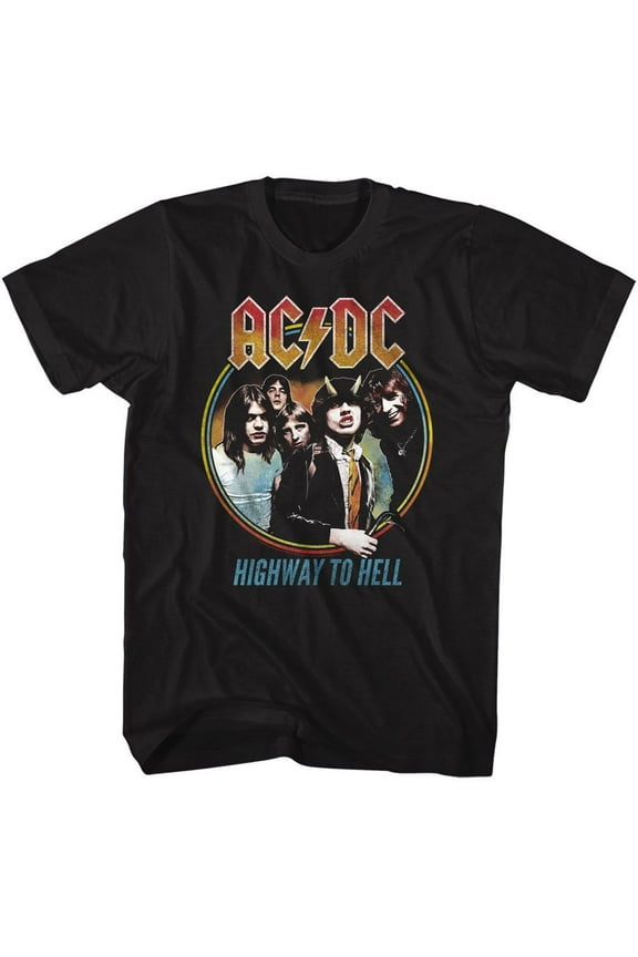 AC/DC Highway To Hell Tricolor Black Adult T-Shirt 2Xlt