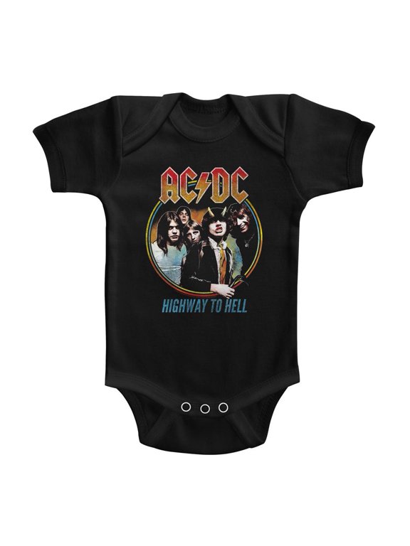 AC/DC Highway To Hell Tricolor Black Infant Baby Romper T-Shirt 12M