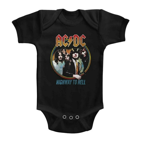 AC/DC Highway To Hell Tricolor Black Infant Baby Romper T-Shirt