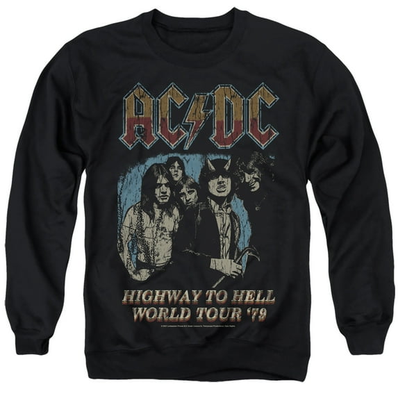AC/DC Highway World Tour '79 Unisex Adult Pull-Over Sweatshirt Black