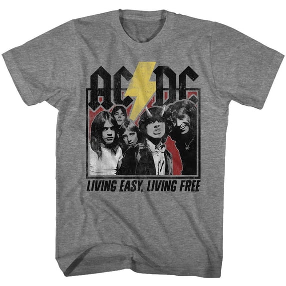 AC/DC Hwy2Hell Lyrics Graphite Heather Adult T-Shirt 5Xl