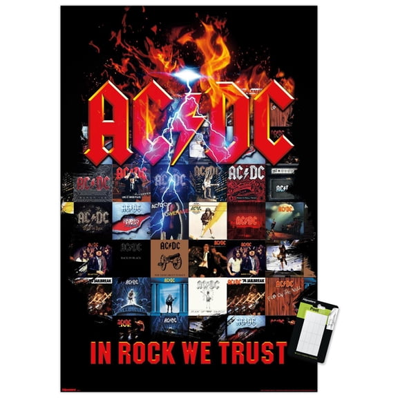 AC/DC - In Rock We Trust Collage Wall Poster, 22.375" x 34"