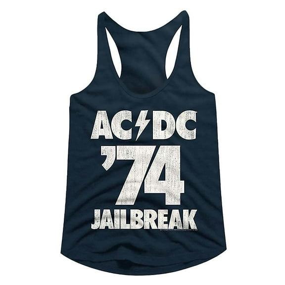 AC/DC Jailbreak Midnight Navy Women's Racerback Tank Top L