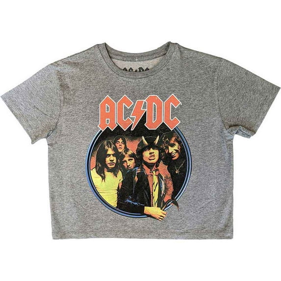 AC/DC Ladies Crop Top: Highway To Hell Circle (X-Large)