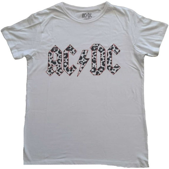 AC/DC Ladies T-Shirt: Mono Leopard Print Logo (18)