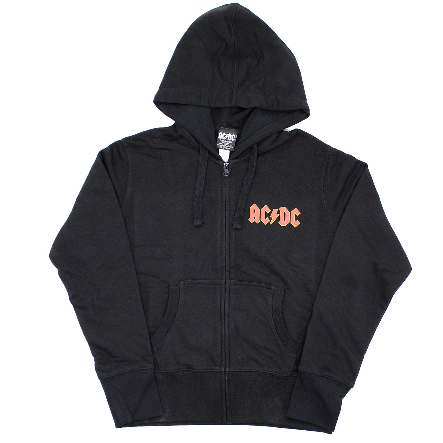 AC/DC Ladies Zipped Hoodie: Logo (Back Print) (Large) - Walmart.com
