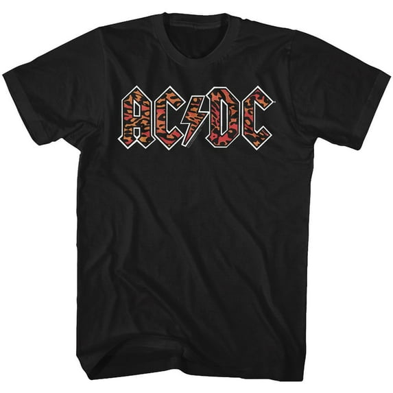 AC/DC Leopard Print Black Adult T-Shirt 6Xl