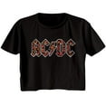 thumbnail image 1 of AC/DC Leopard Print Black Junior Women's Festival Cali Cropped T-Shirt, 1 of 2