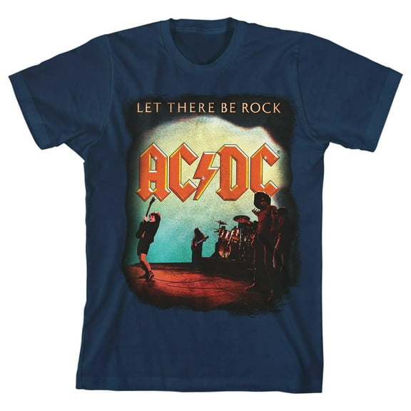 AC/DC Let There Be Rock Navy Boy's Short-Sleeve T-shirt-XS