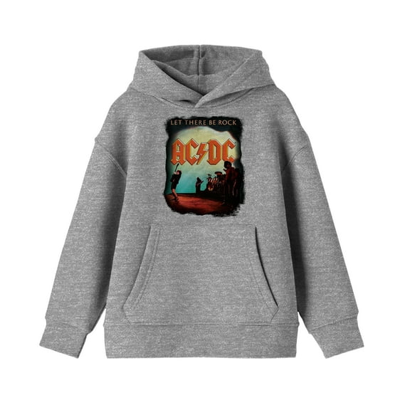 AC/DC Let There Be Rock Poster Youth Athletic Gray Hoodie - XS
