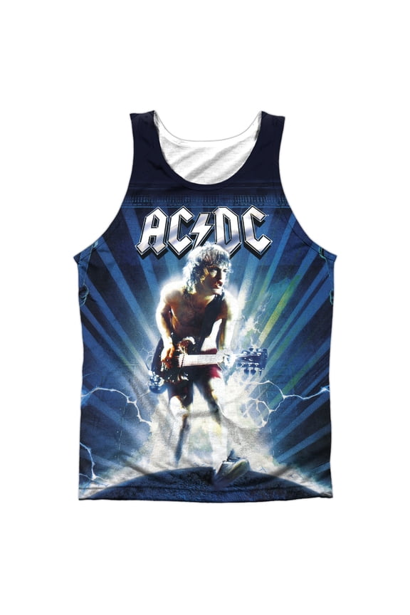 AC/DC Lightning Adult Sublimated Tank Top T-ShirtWhite