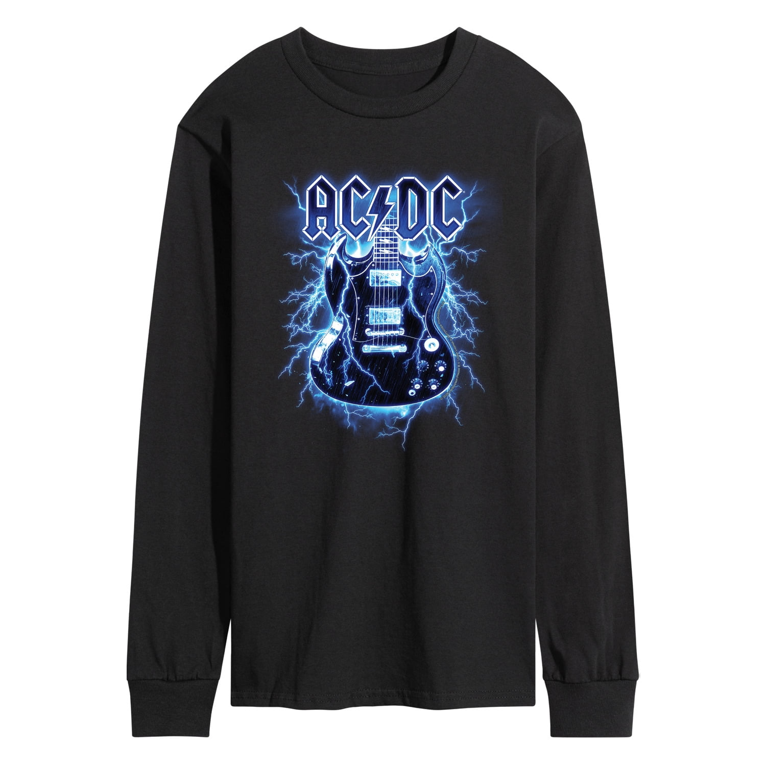 AC/DC - Lightning Guitar - Men's Long Sleeve Graphic T-Shirt - Walmart.com