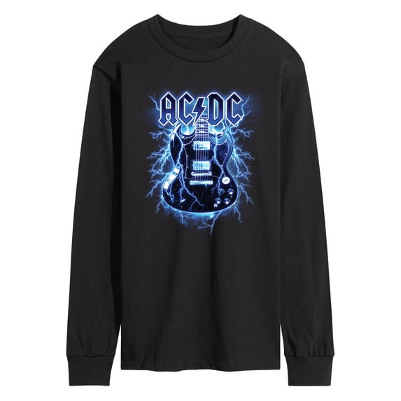 AC/DC - Lightning Guitar - Men's Long Sleeve Graphic T-Shirt