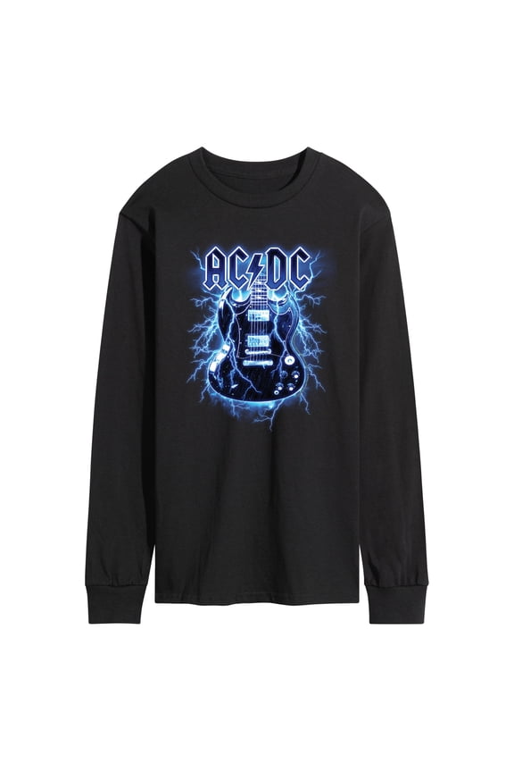 - Lightning Guitar - Men's Long Sleeve Graphic T-Shirt