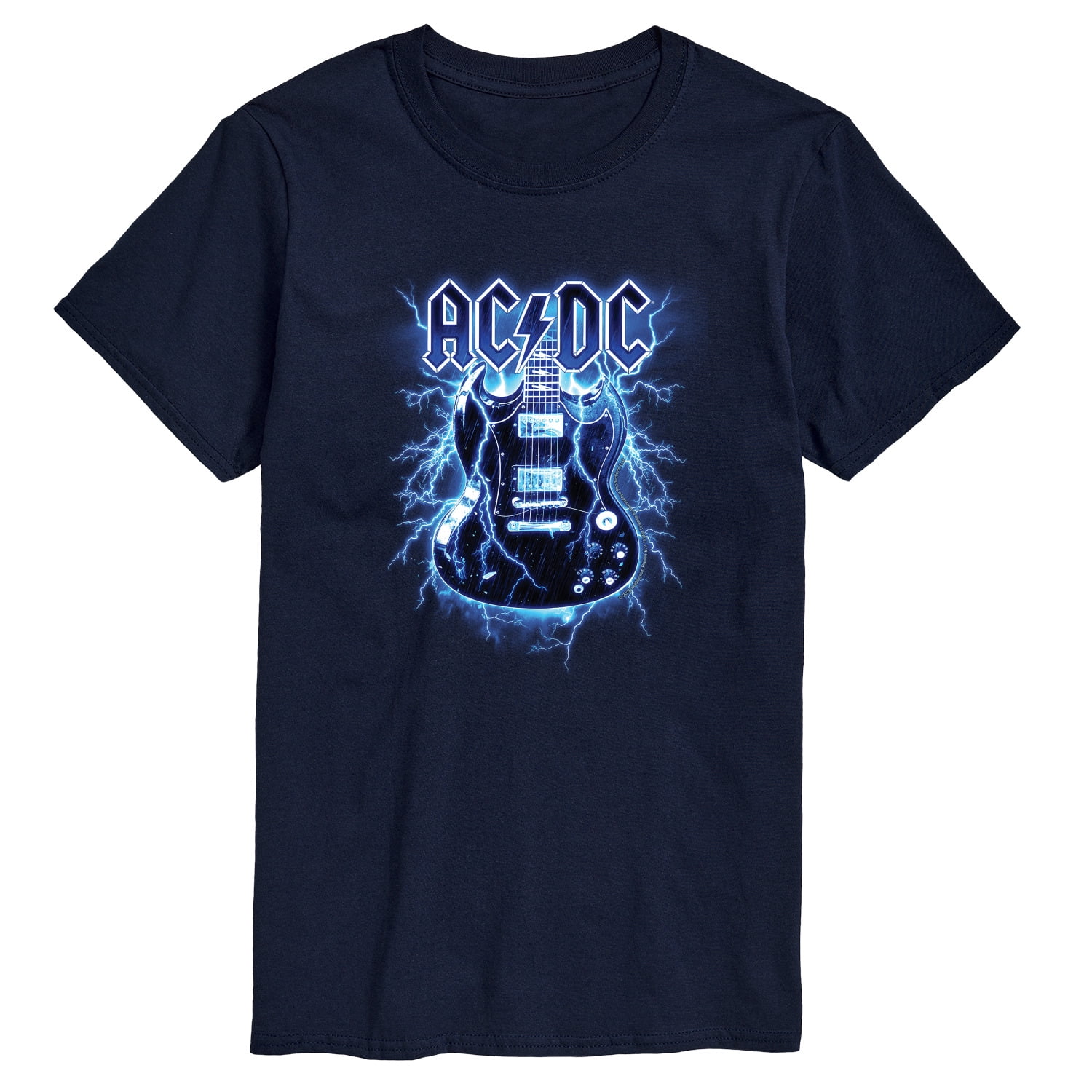 AC/DC - Lightning Guitar - Men's Short Sleeve Graphic T-Shirt - Walmart.com