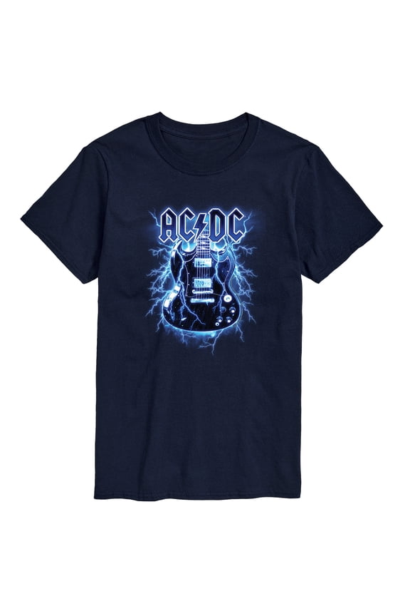 AC/DC - Lightning Guitar - Men's Short Sleeve Graphic T-Shirt