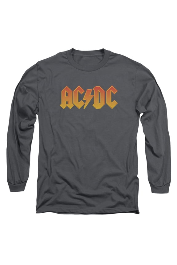 AC/DC Logo Adult Long Sleeve T-ShirtCharcoal