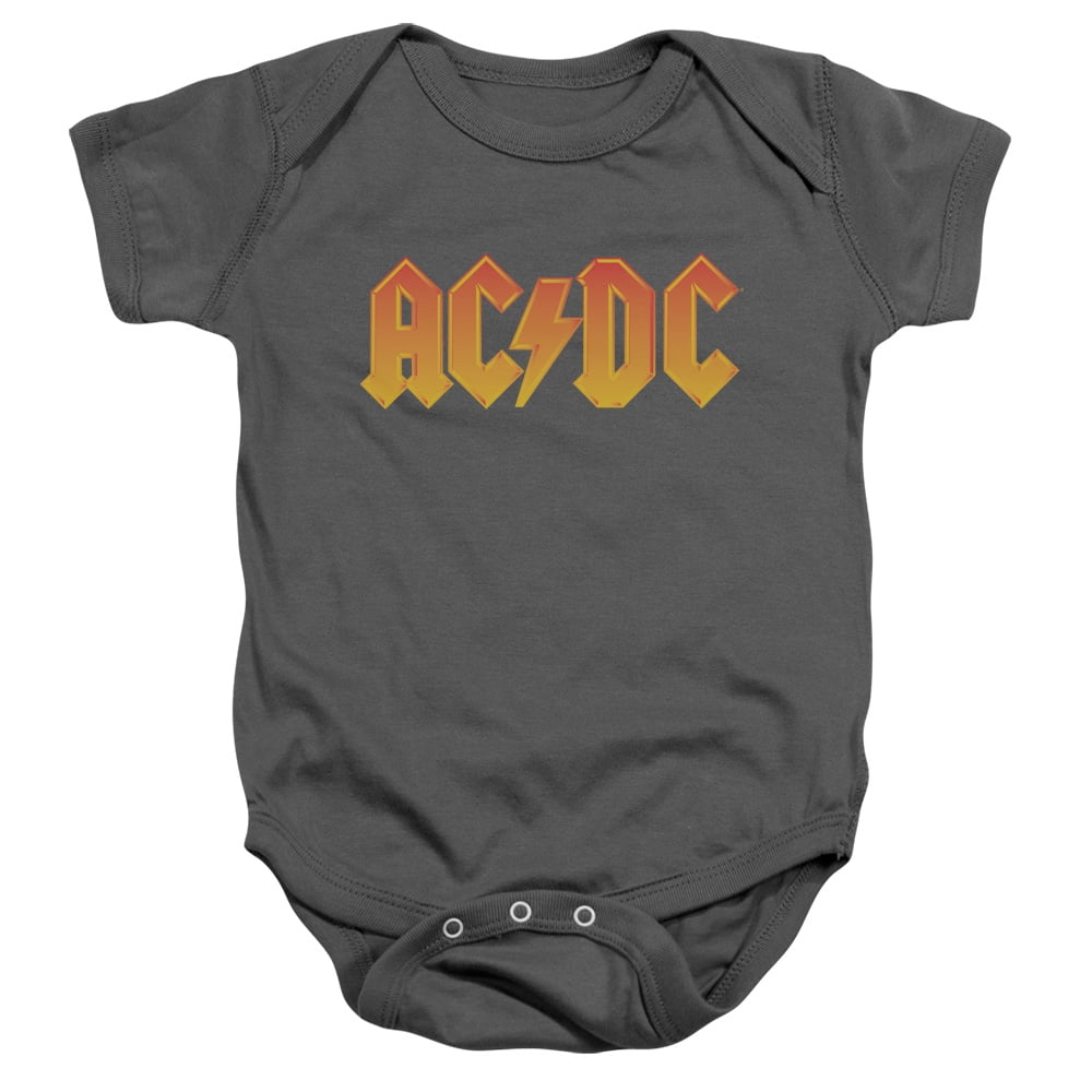 AC/DC Logo, Charcoal Baby/Toddler Unisex Boy Girl Onesie Short Sleeve ...