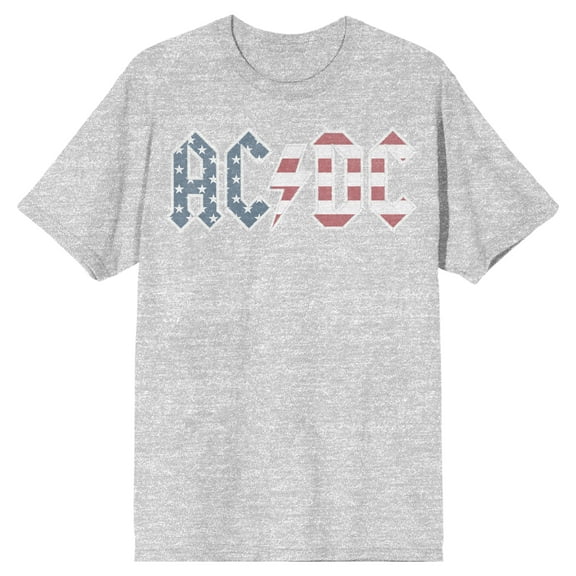 AC/DC Logo Grey Tee Shirt T-shirt Rock N' Roll Lifestyle-X-Large