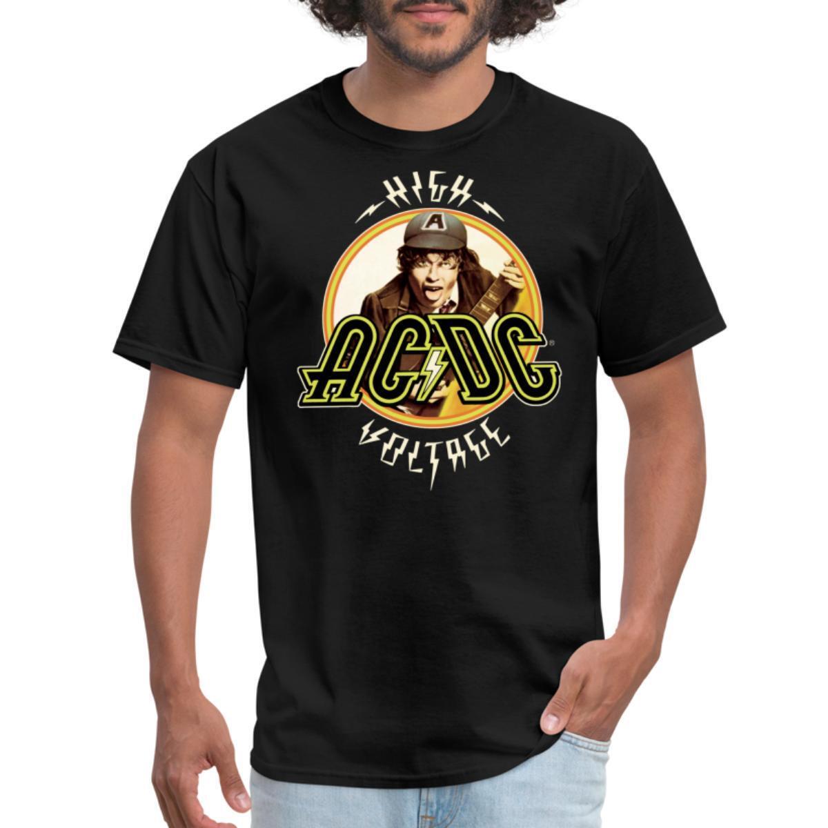 AC/DC Logo High Voltage Album Angus Young Men's TShirt