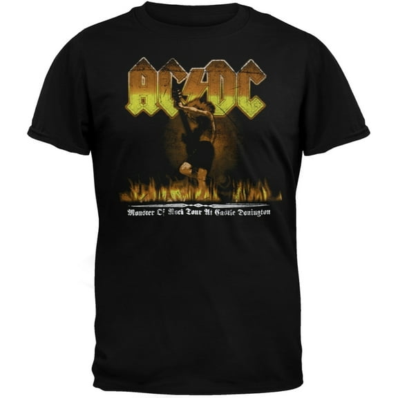AC/DC Men's Angus Flaming Stage Soft Short Sleeve T Shirt