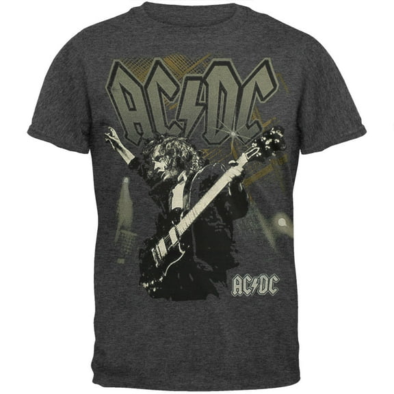 AC/DC Men's Angus Guitar All-Over Grey Short Sleeve T Shirt