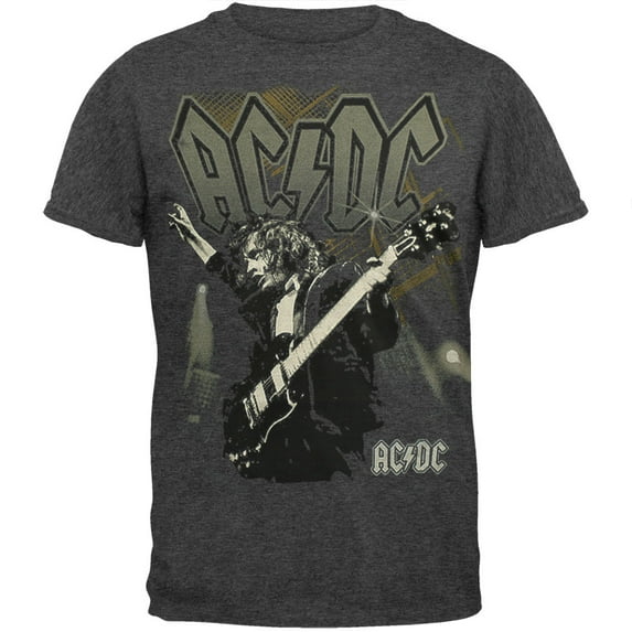 AC/DC Men's Angus Guitar All-Over Grey Short Sleeve T Shirt