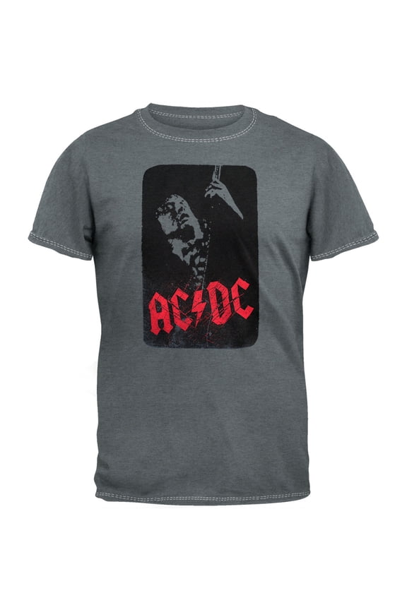 AC/DC Men's Angus Solo Heather Grey Short Sleeve T Shirt