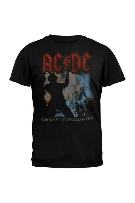 AC/DC Men's Back In Black Tour Soft Short Sleeve T Shirt