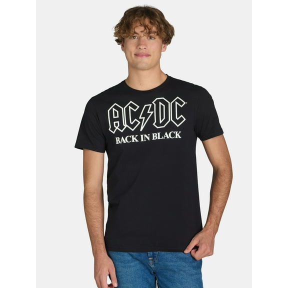 AC/DC Men’s & Big Men's Back in Black Graphic Tee Shirt, Sizes S-3XL