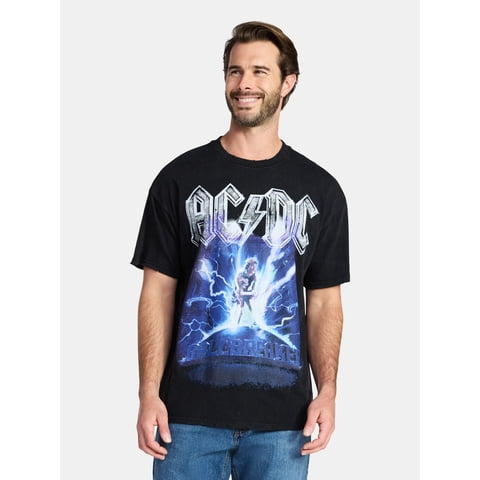 Men's & Big Men's Graphic Mineral Wash Band Tee with Short Sleeves, Sizes XS-4XL