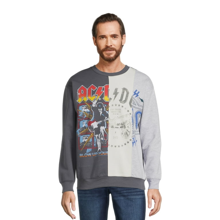 AC/DC Men's & Big Men's Split Graphic Fleece Crewneck Sweatshirt, Sizes 3XL - Walmart.com